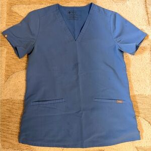 Figs Women’s V-Neck Blue Scrub Top